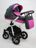 Детская коляска  Verdi Pepe Eco 2 в 1  Серый - розовый