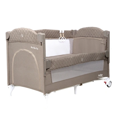 изображение Кровать-манеж Indigo BON-BON TOY c маятником, 2 уровня