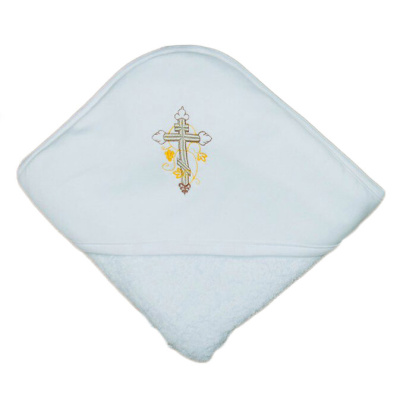 Полотенце - уголок для крещения с вышивкой 100*100, махра+интерлок