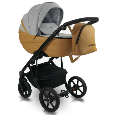 Детская коляска Bexa IDEAL 2 в 1  Серая - рыжая кожа